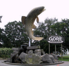Gore brown trout statue. 